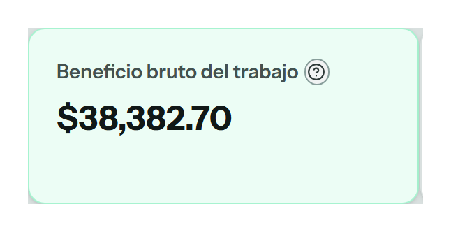 Beneficio bruto del trabajo de $38,382.70