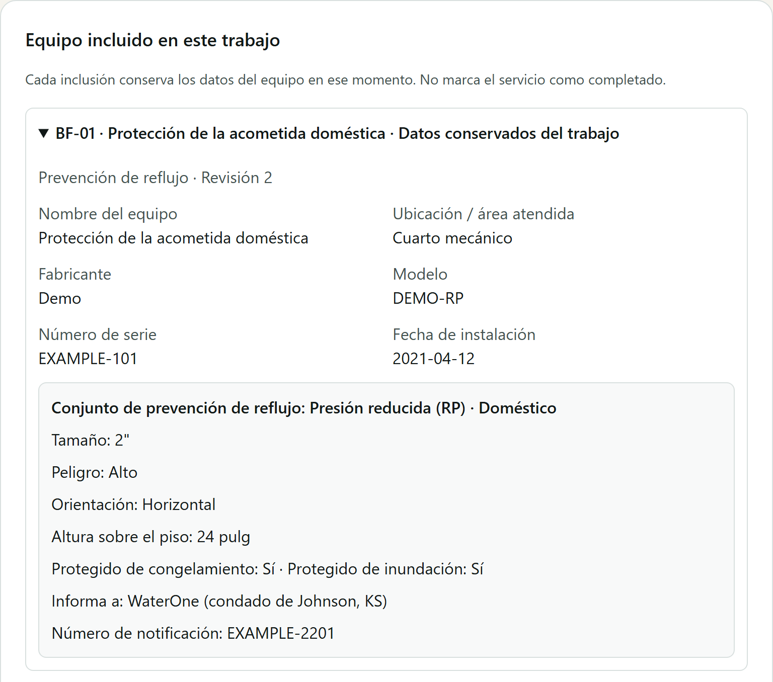 Un dispositivo de reflujo guardado en el trabajo