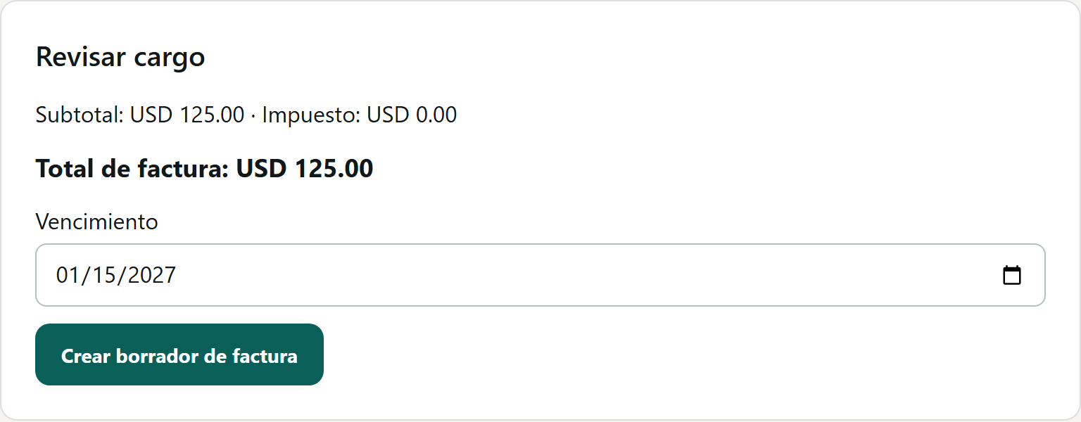 Revisión de oficina antes del borrador de factura